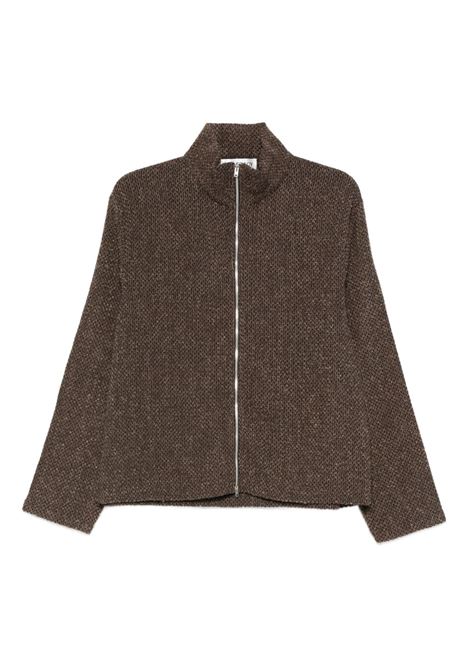 maglia shrunken fullzip polo uomo marrone OUR LEGACY | M4256SBS